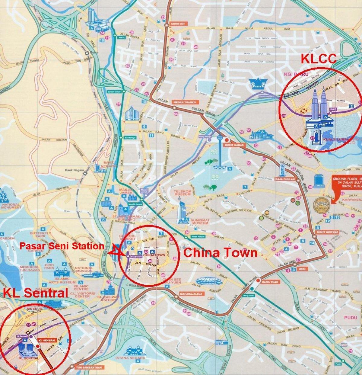 chinatown maleisië kaart