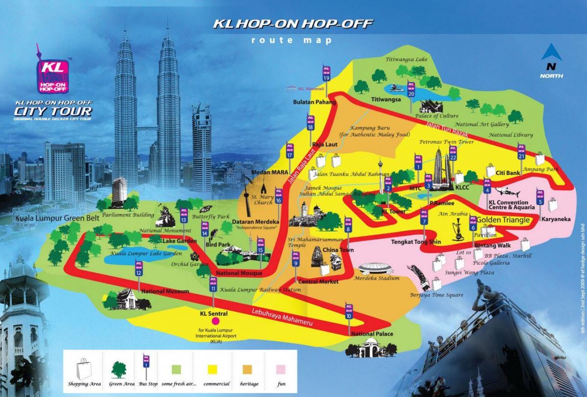kuala lumpur hop-on-hop-off route kaart