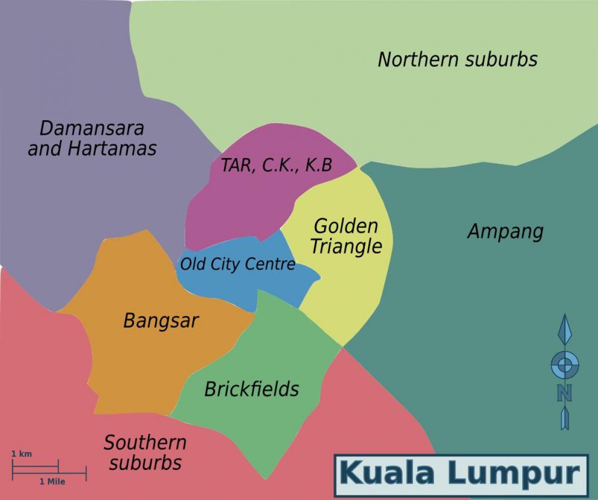 kuala lumpur district kaart