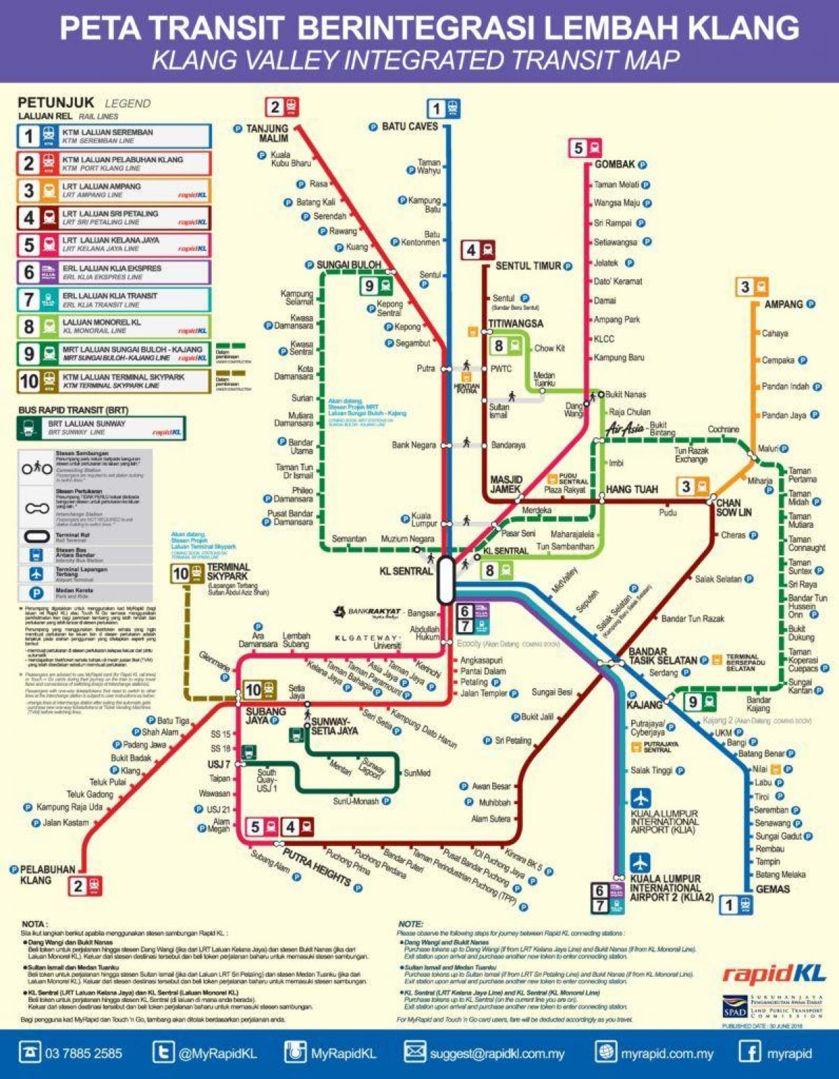 klang valley rail transit kaart
