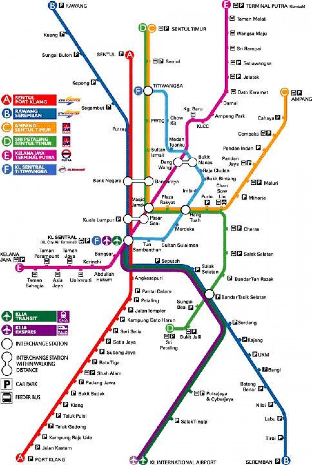 klia express route kaart