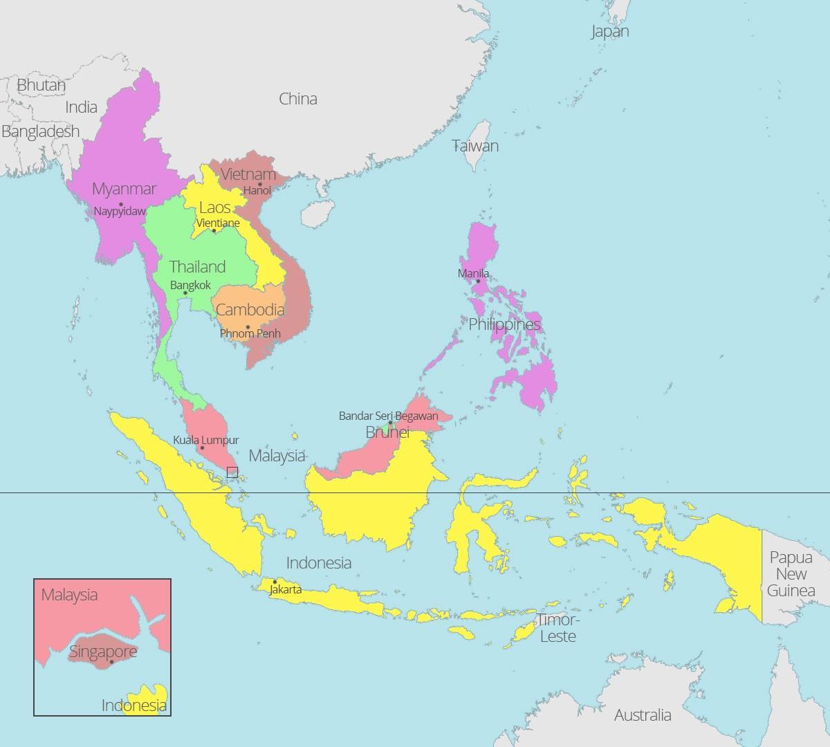 kuala lumpur locatie op de kaart van de wereld