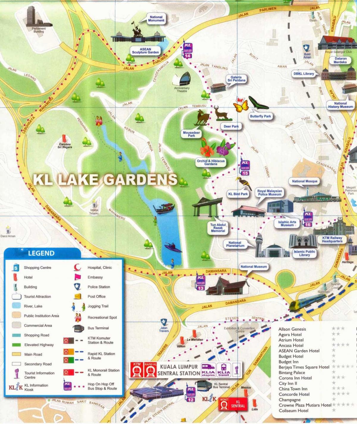 Kaart van lake garden