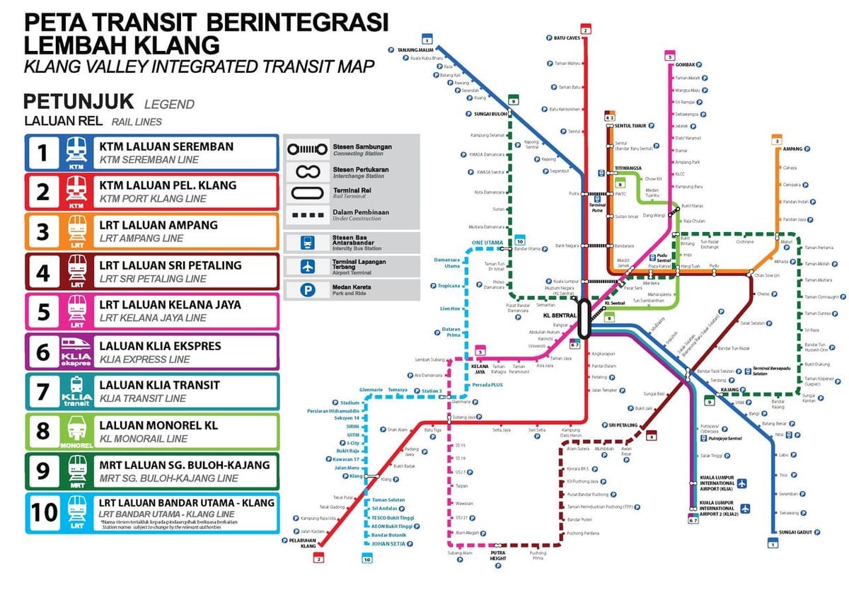 lrt-station kuala lumpur kaart