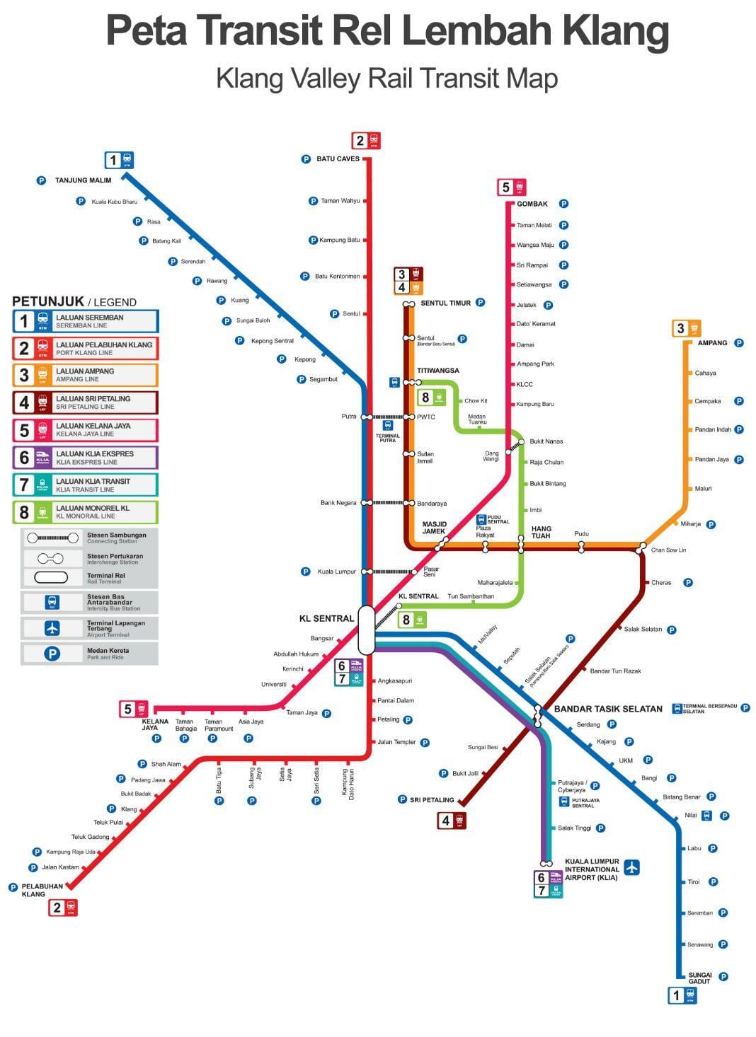 route kaart van maleisië