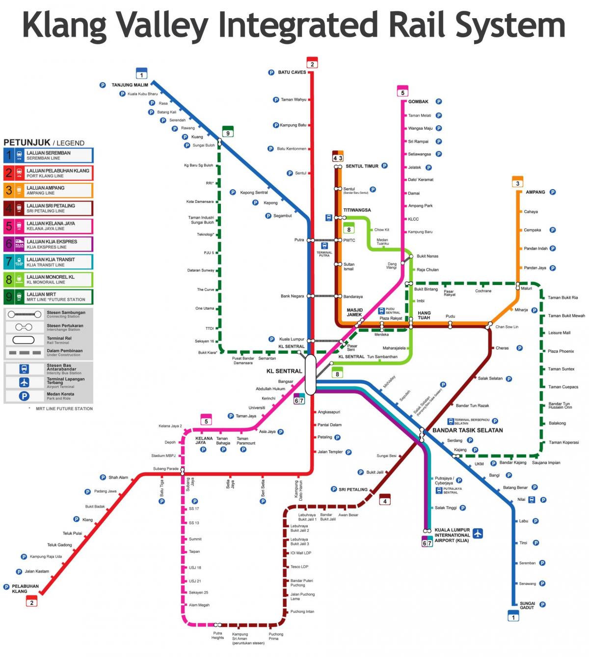 maleisië treinstation kaart