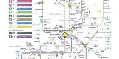 Kuala lumpur doorvoer spoor kaart